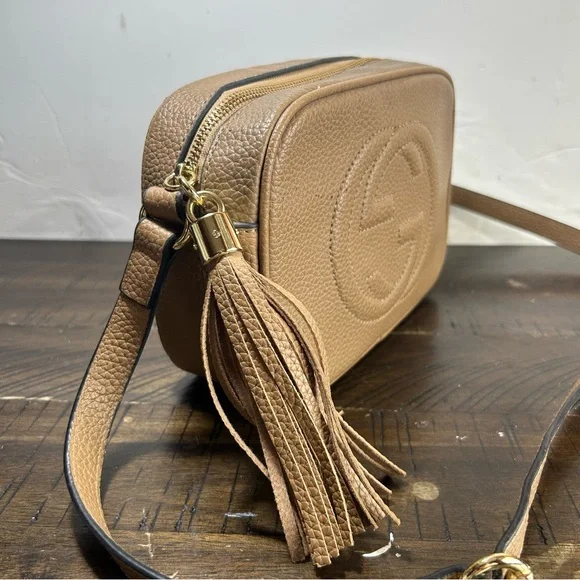Gucci Beige Leather Crossbody Bag with Tassel - Picture 5 of 10